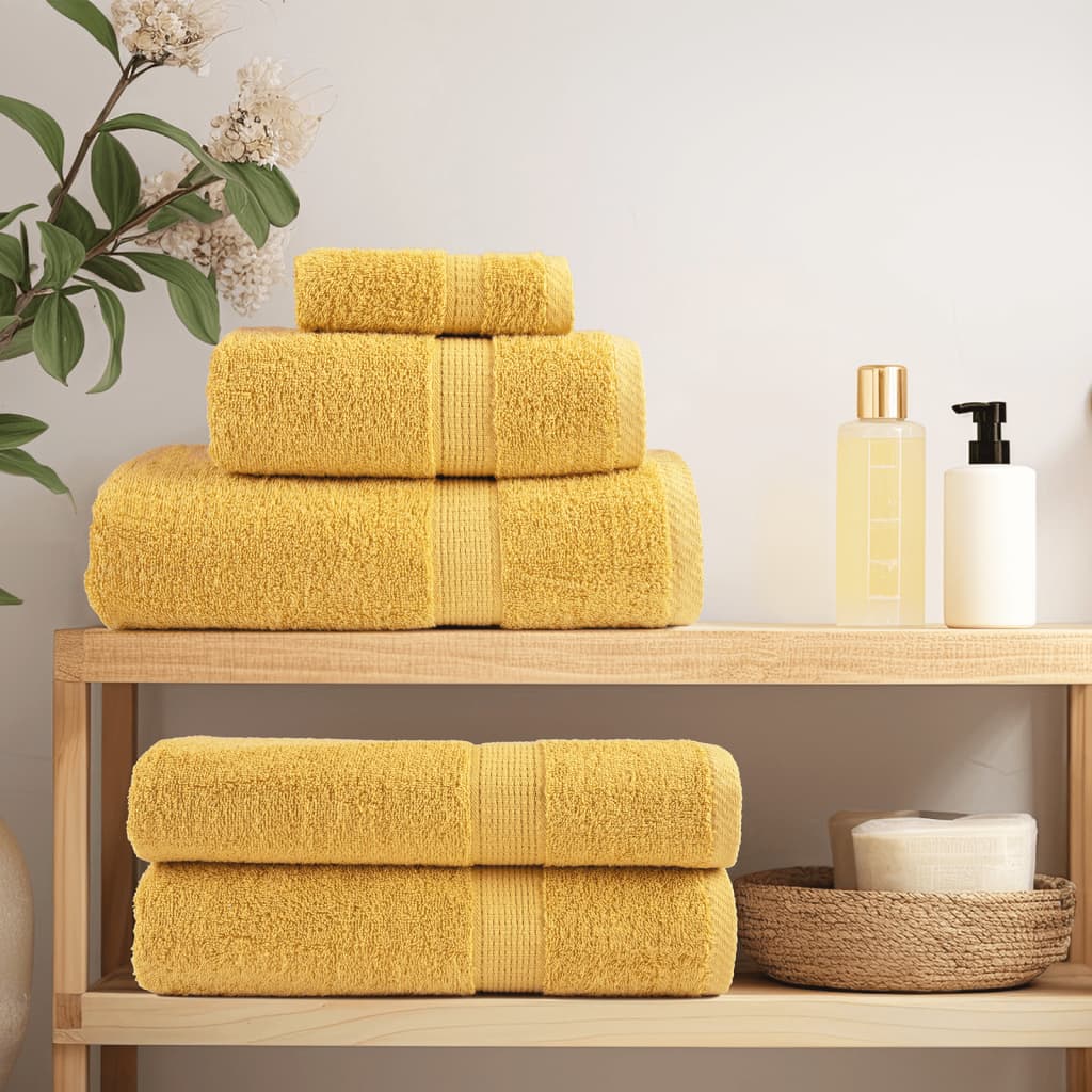 Vidaxl 12-piece towel set Solund 600 g m² gold colored