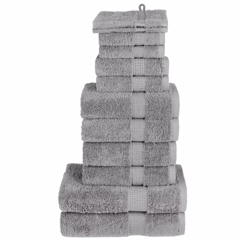 Vidaxl 12-piece towel set Solund 600 g m² Gray