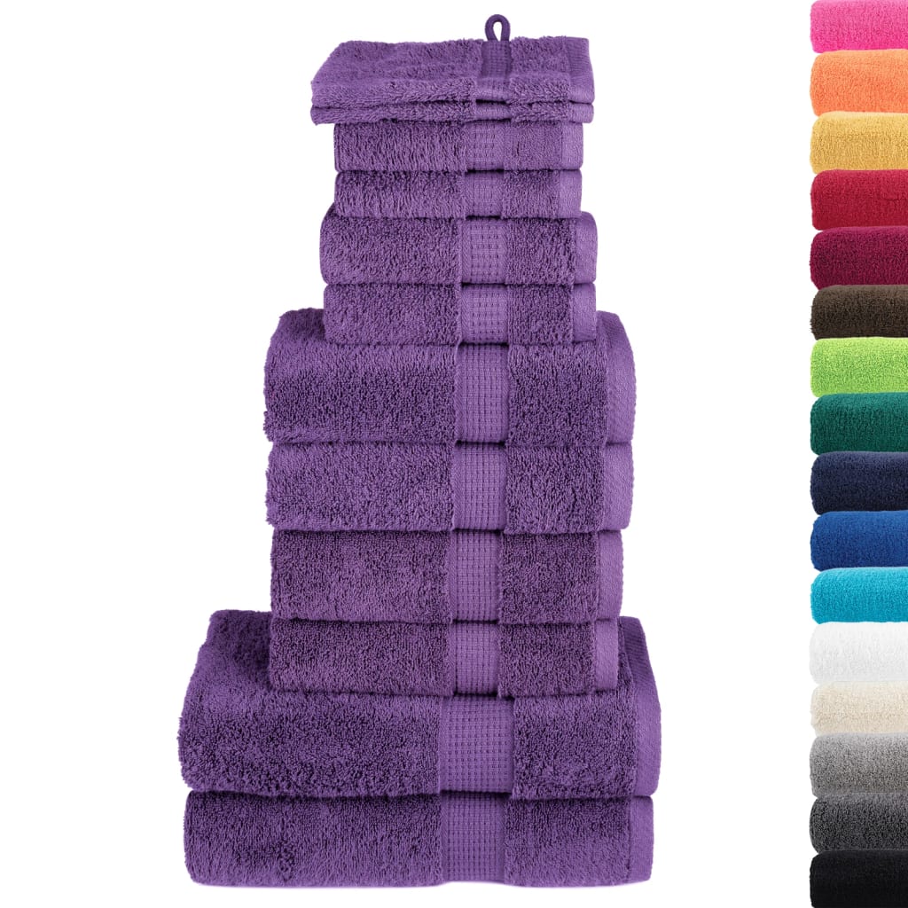 VidaXL 12-teiliges Handtuchset SOLUND 600 g m² lila