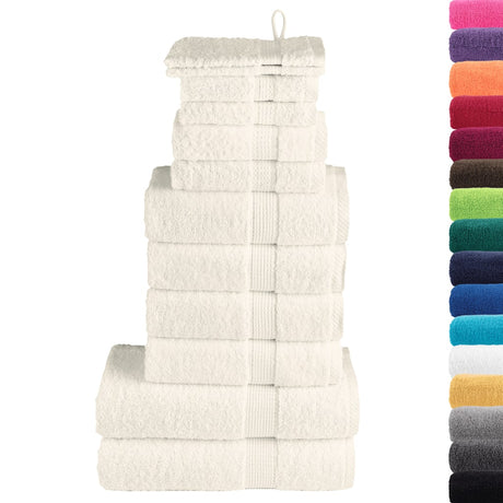 VidaXL 12-teiliges Handtuchset solide 600 g m² Creme