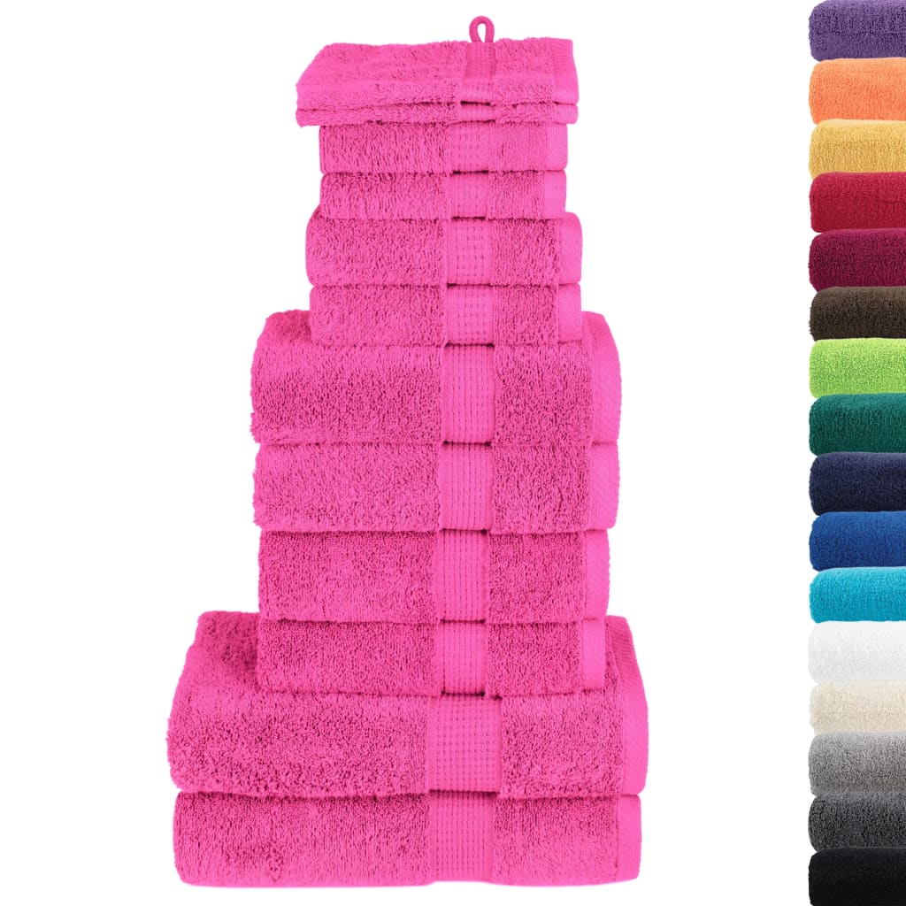 VidaXL 12-teiliges Handtuchset SOLUND 600 g m² rosa