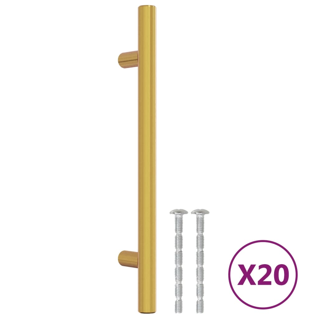 VidaXL Griffe 20 Stk. 128 mm Edelstahl goldfarben