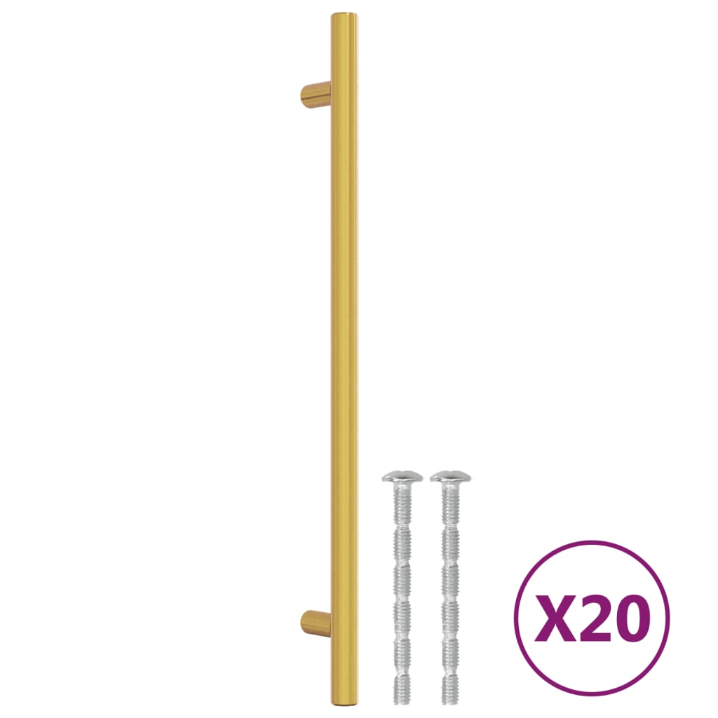 Vidaxl håndterer 20 St 224 mm rustfritt stål gullfarget