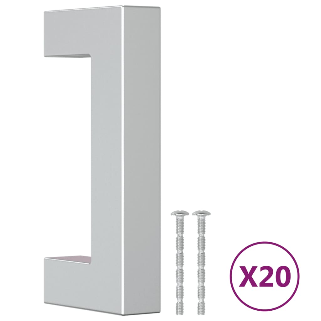 VidaXL Griffe 20 Stück 64 mm Edelstahl silberfarben