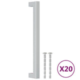 Vidaxl gère 20 st 192 mm en acier inoxydable en argent coloré