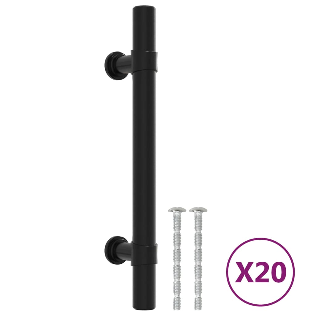 Vidaxl gère 20 st 96 mm en acier inoxydable noir