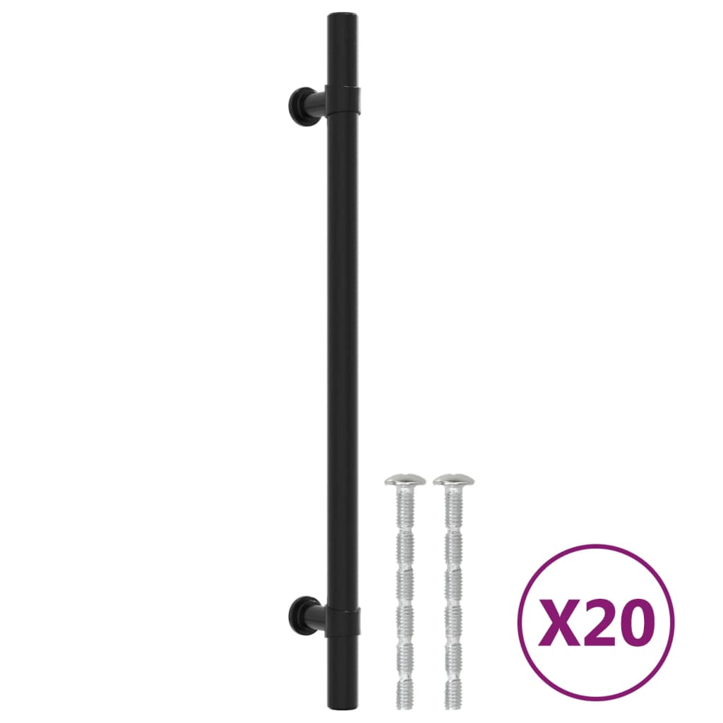 Vidaxl gère 20 st 192 mm en acier inoxydable noir