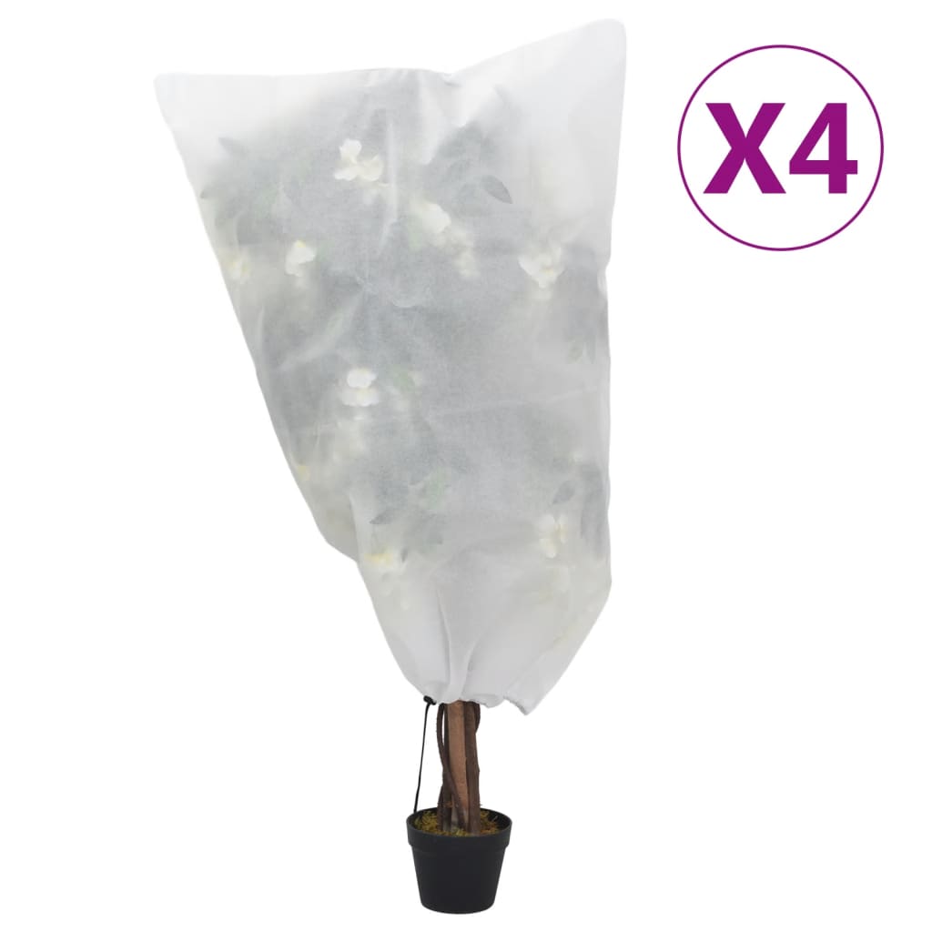 VidaXL Vlieshüllen für Pflanzen mit Kordelzug 4 Stück 70 g m² 0,8x0,8 m