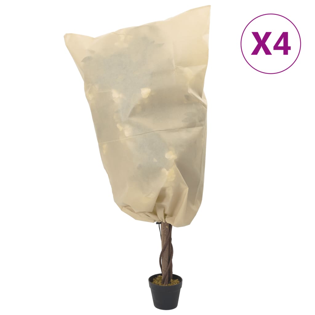 Vidaxl Planz deckt mat Drawstring 4 St 70 g m² 0,8x1 m