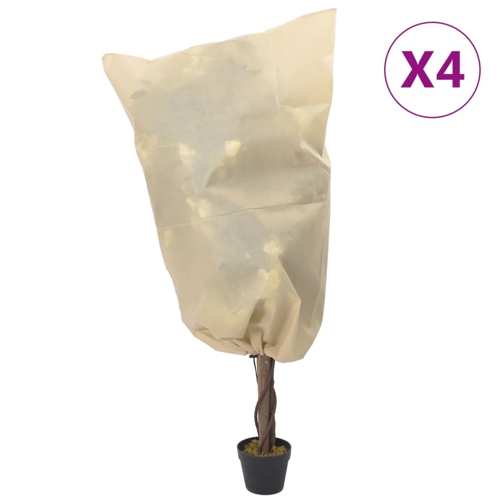 Vidaxl plantenhoezen met trekkoord 4 st 70 g m² 0,8x1,2 m