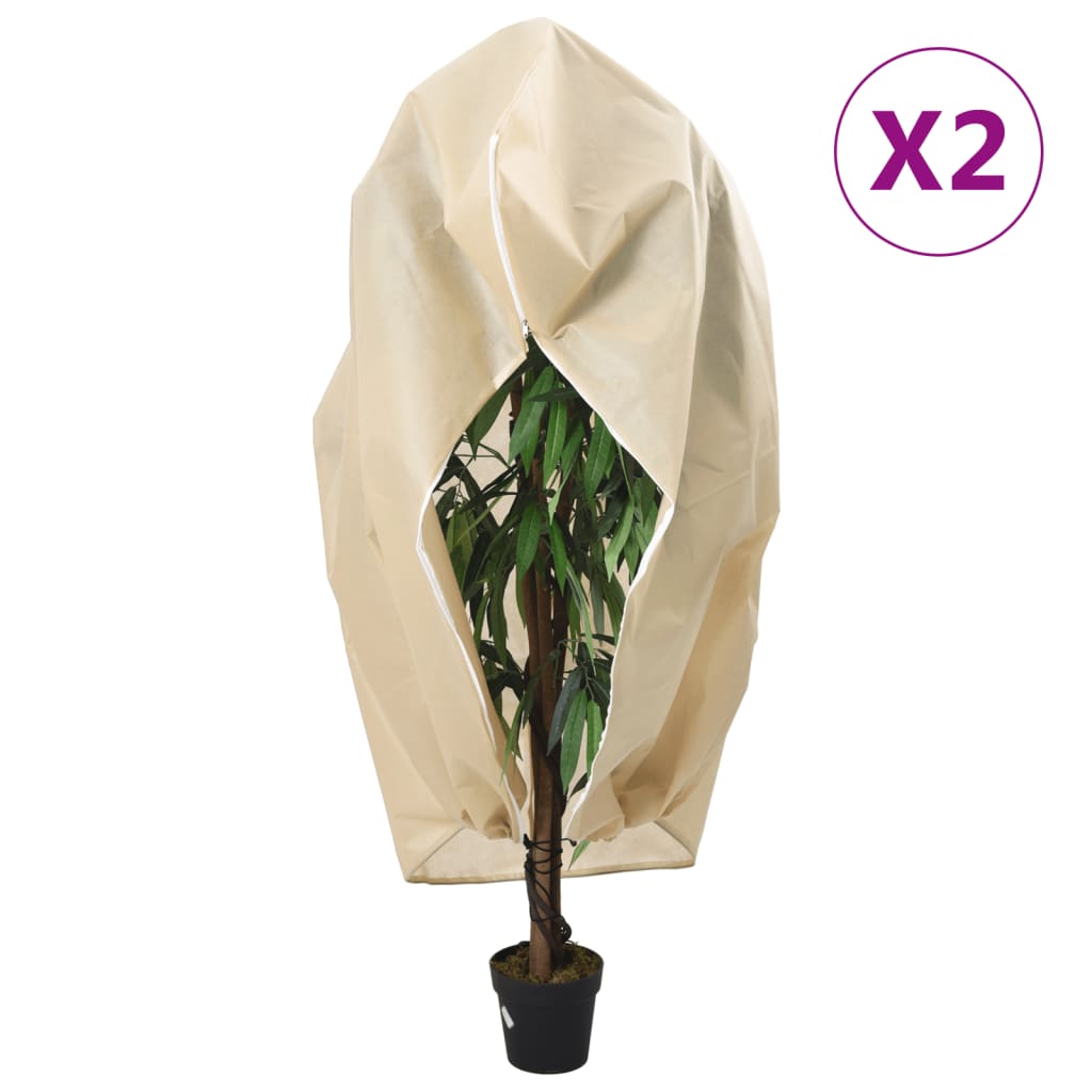 Vidaxxl Pflanzenabdeckungen mit Reißverschluss 2 Stück 70 g m² 1,2x1,8 m