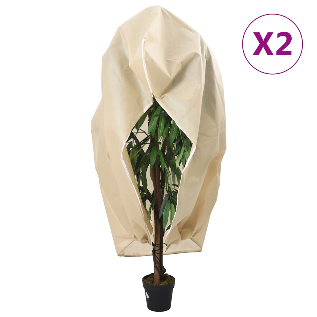 Vidaxl Plant Covers with Zipper 2 St 70 g m² 1,2x1,8 m