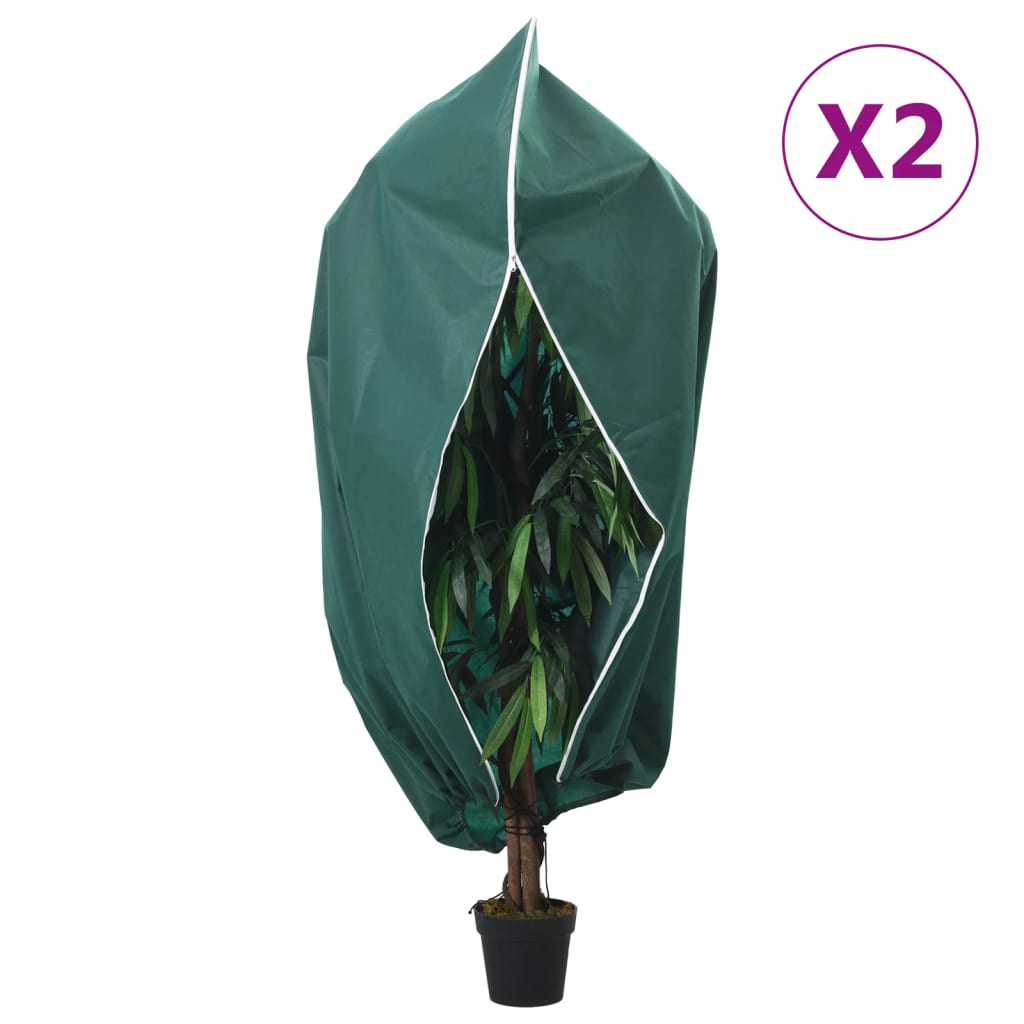 Vidaxl Cubras de plantas con cremallera 2 st 70 g m² 1x1.55 m