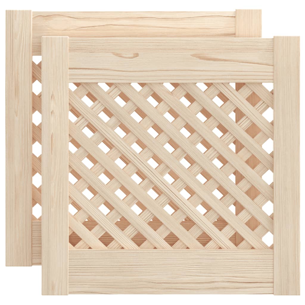 Puertas del gabinete Vidaxl con slat 2 pcs 39.5x39.5 cm de pino sólido