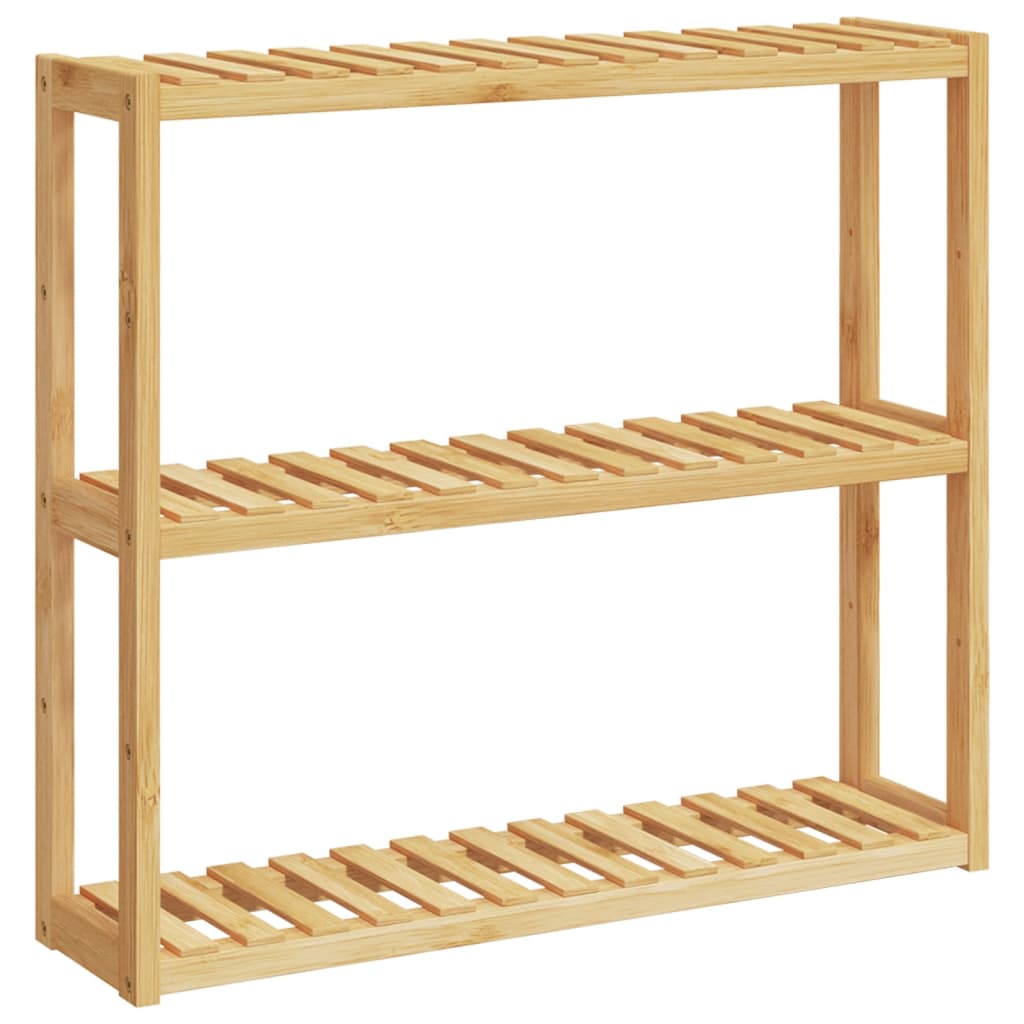 Vidaxl Rack de baño Montaje de pared de 3 capas 60x15x54 cm de bambú