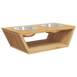 VidaXL dog feed bowls raised 35.5x18x10.5 cm bamboo