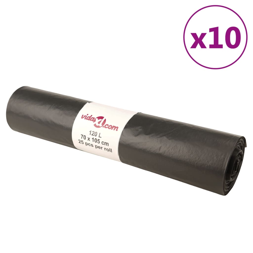 Vidaxl affaldsposer 250 St 120 L sort