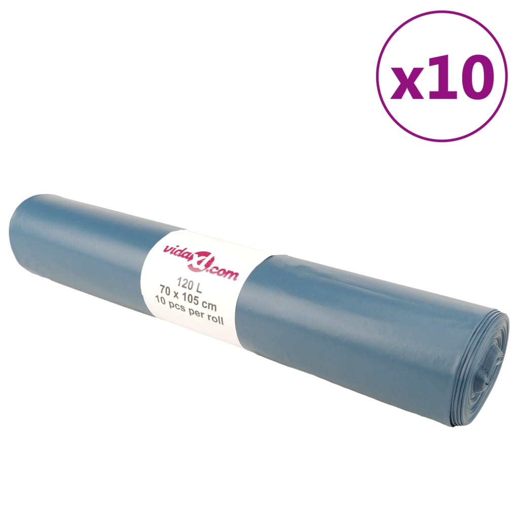 VidaXL Müllsäcke 100 Stück 120 l blau