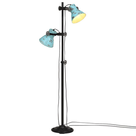 Vidaxxl Stehleuchte 25 W E27 25x25x90 140 cm verwittertes Blau