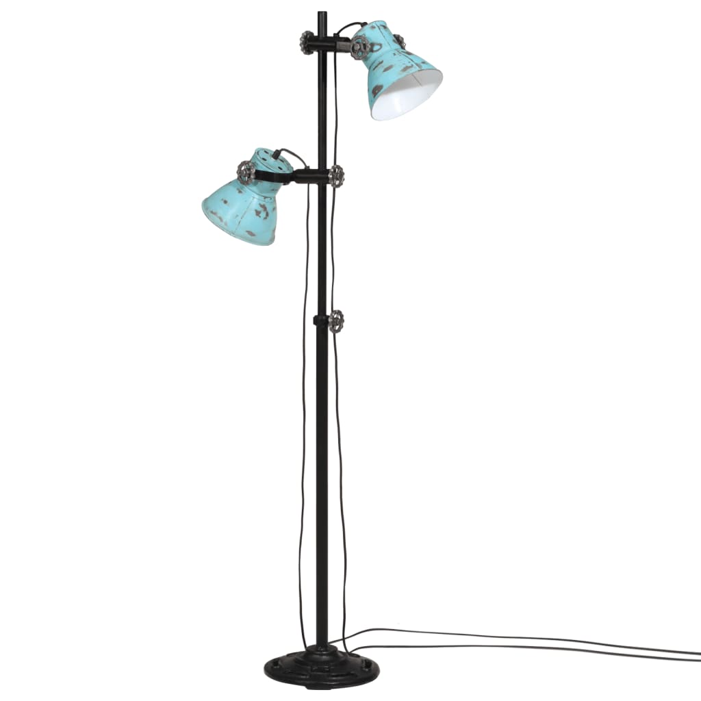 Vidaxxl Stehleuchte 25 W E27 25x25x90 140 cm verwittertes Blau