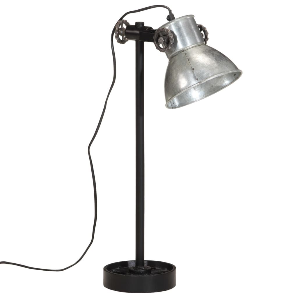 Vidaxl skrivebordslampe 25 W E27 15x15x55 cm Vintage sølvfarvet