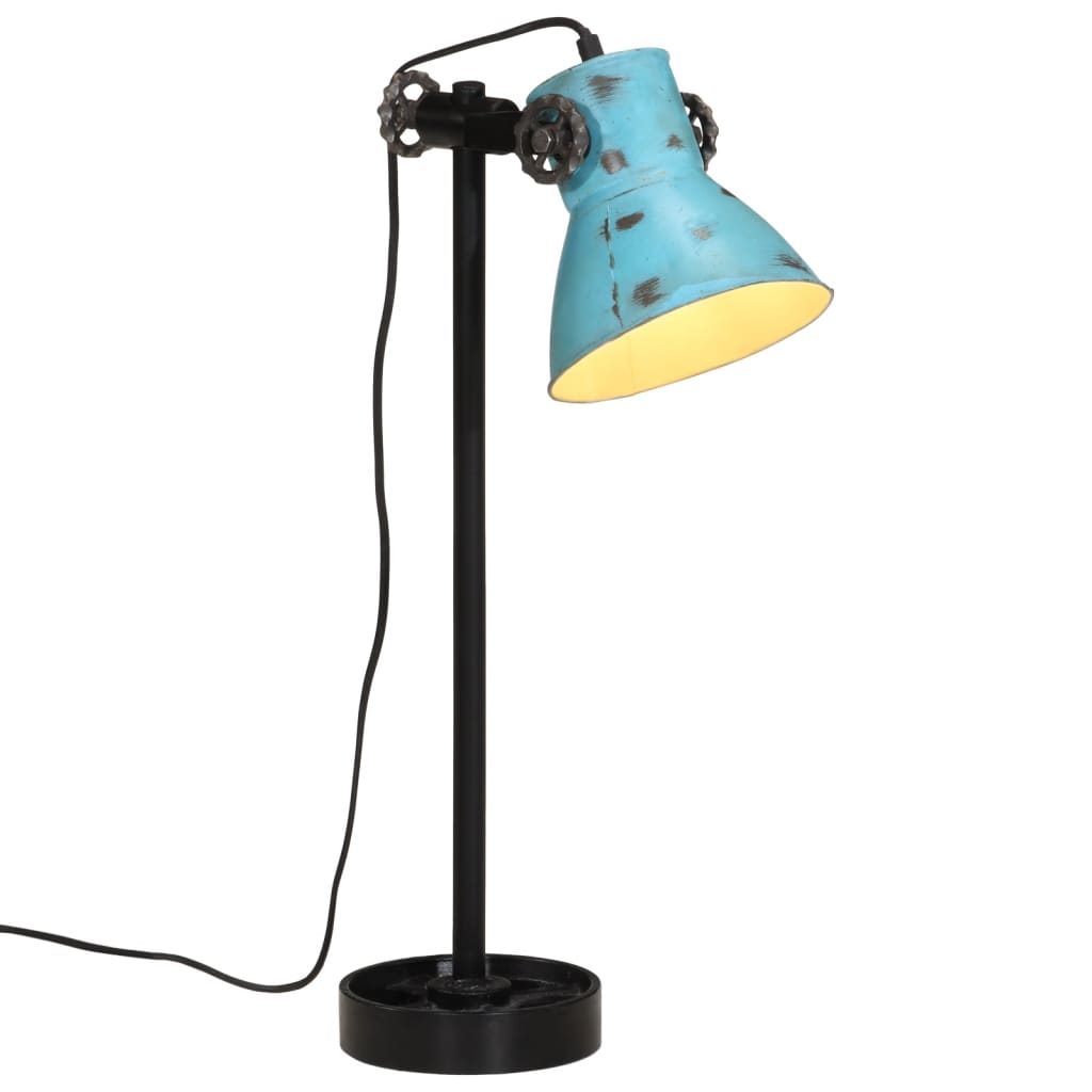 Vidaxl bureaulamp 25 w e27 15x15x55 cm verweerd blauw