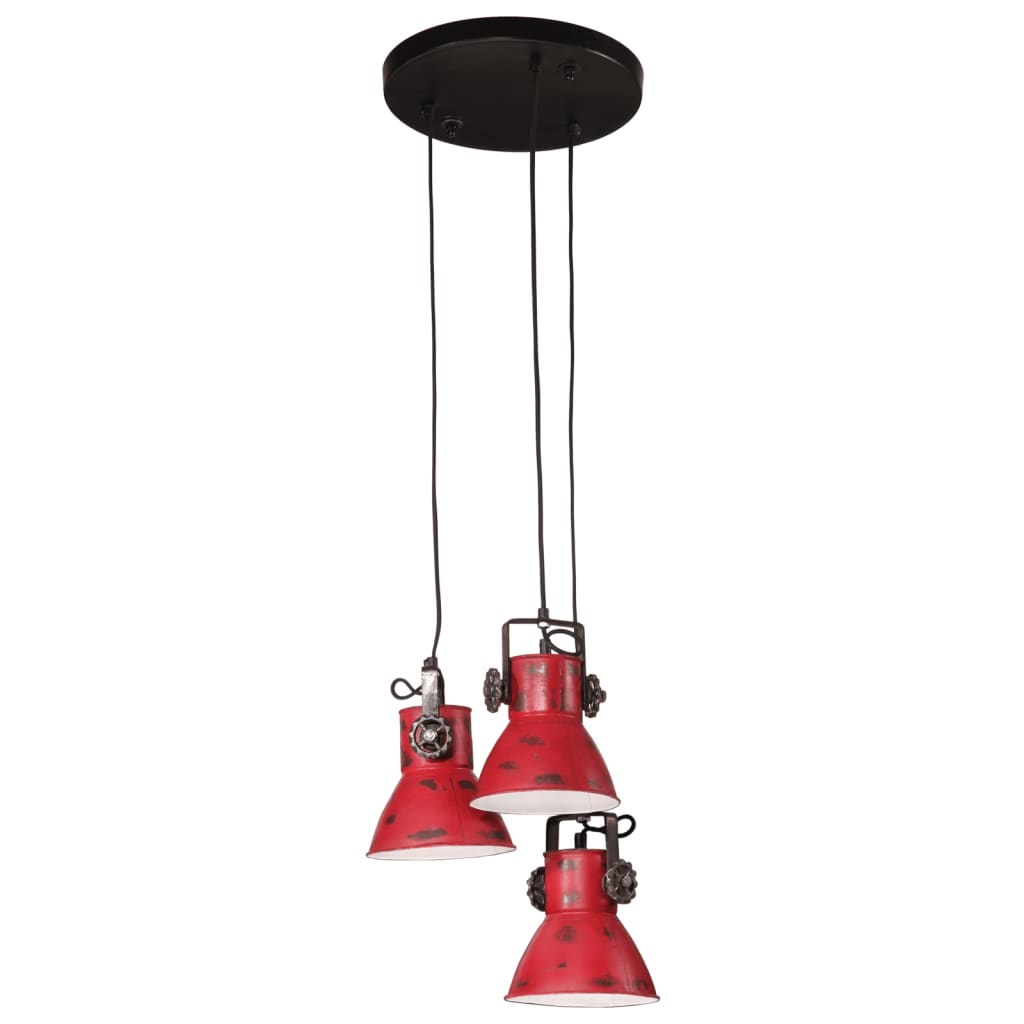 Bidaxl hängande lampa 25 w e27 30x30x100 cm weant röd