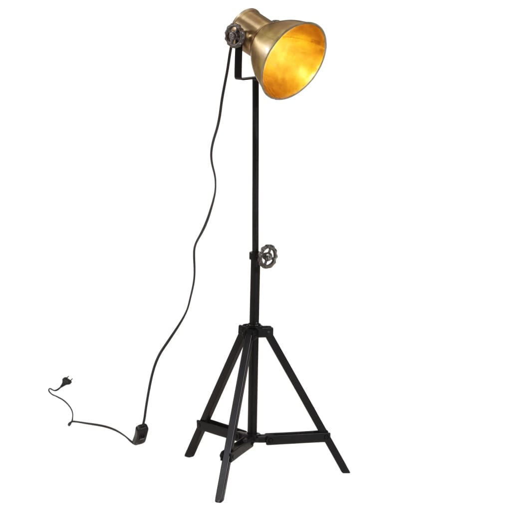 VidaXL Stehleuchte 25 W E27 35x35x65 95 cm antik messingfarben
