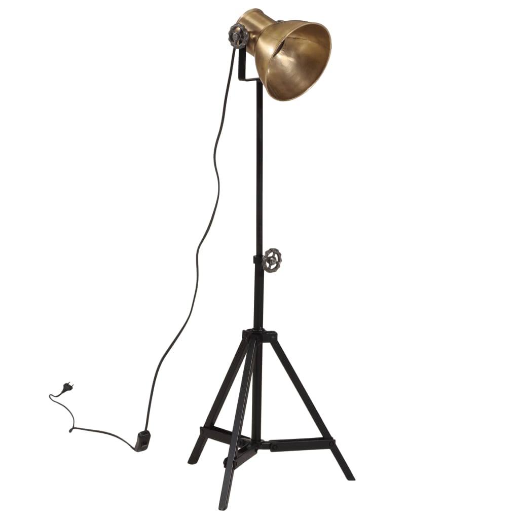 Vidaxl golvlampa 25 w e27 35x35x65 95 cm antik mässing färgad