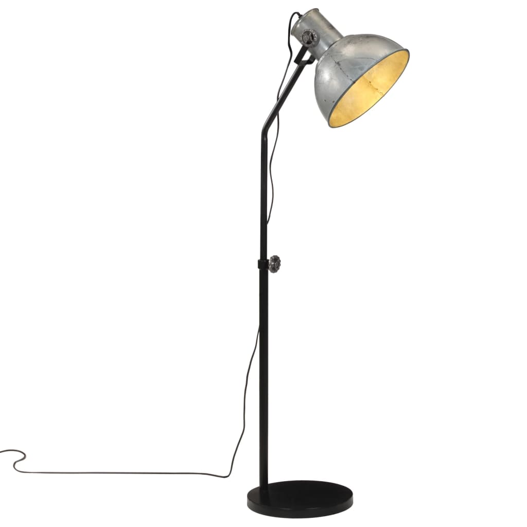 Vidaxl Floor Lamp 25 W E27 30x30x90-150 cm vintage sølvfarget