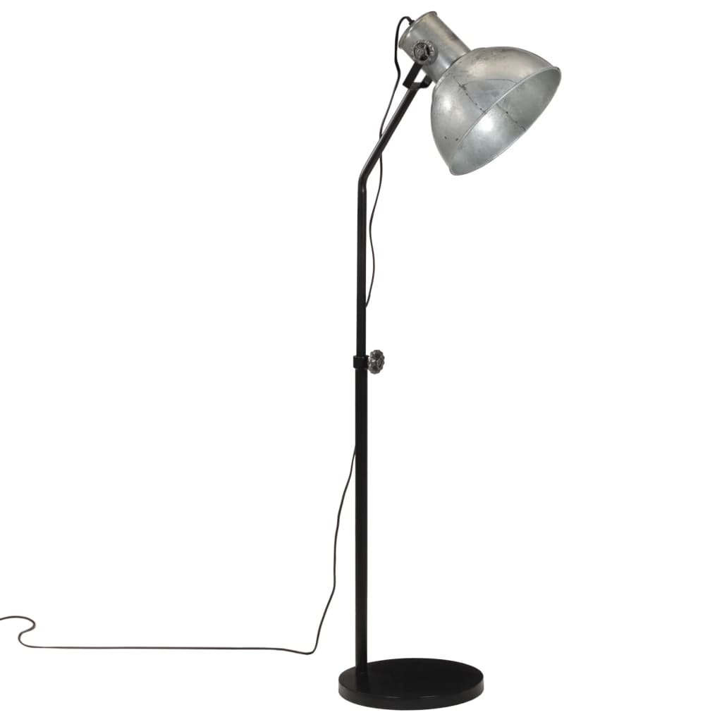 Vidaxl Floor Lamp 25 W E27 30x30x90-150 cm Vintage sølvfarvet