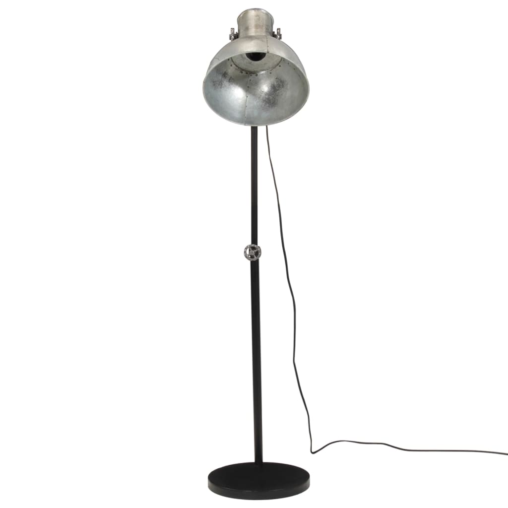 Vidaxl Floor Lamp 25 W E27 30x30x90-150 cm Vintage sølvfarvet