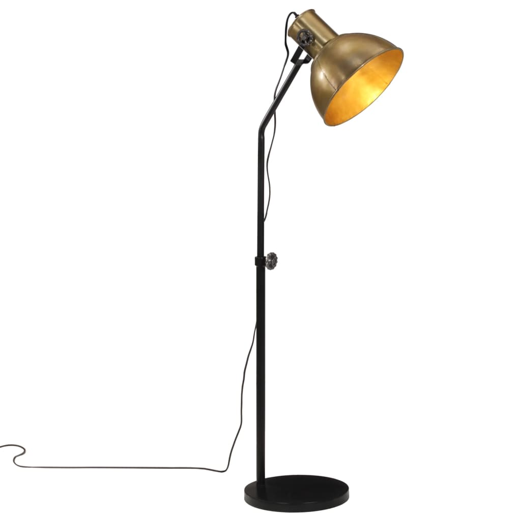 Vidaxl lampa podłogowa 25 W e27 30x30x90-150 cm antyczne mosiądz