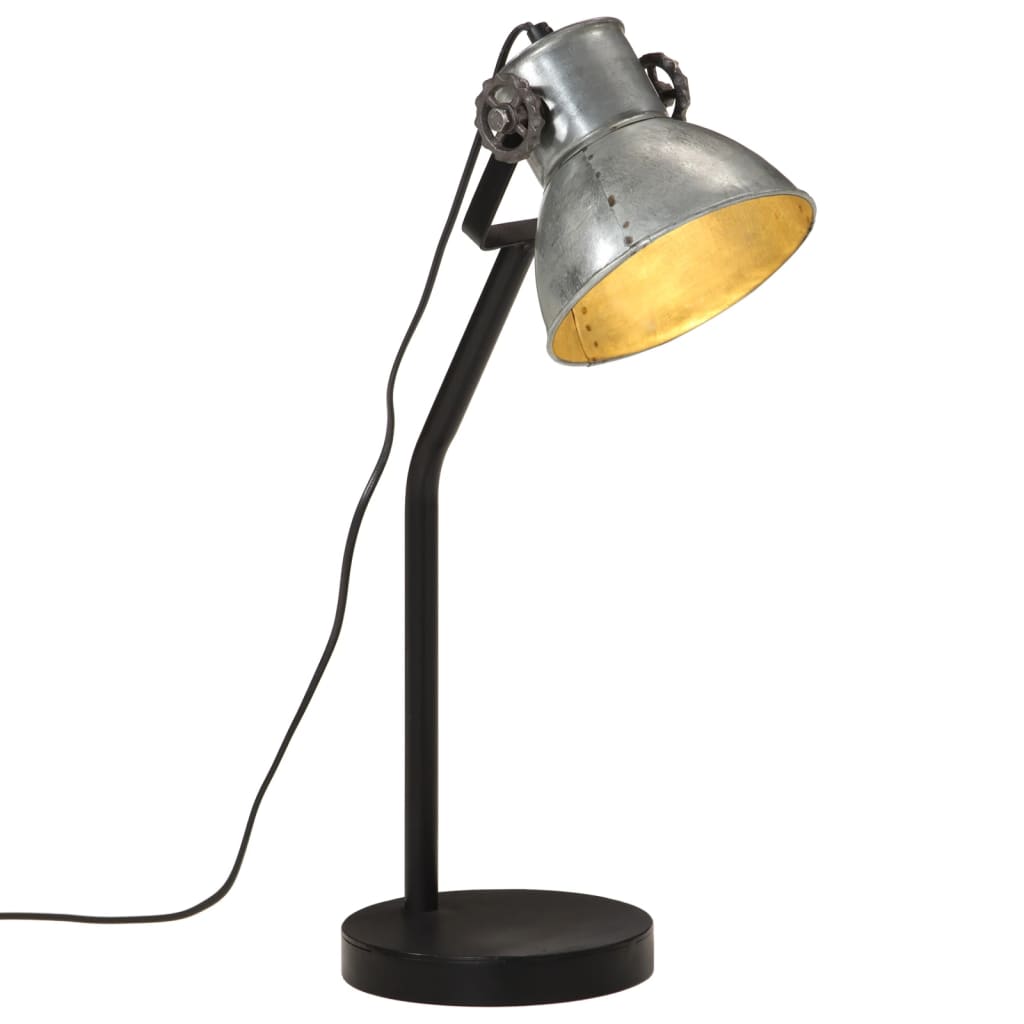 Vidaxl Desk Lampe 25 W E27 17x17x60 cm Vintage Silberfarbe