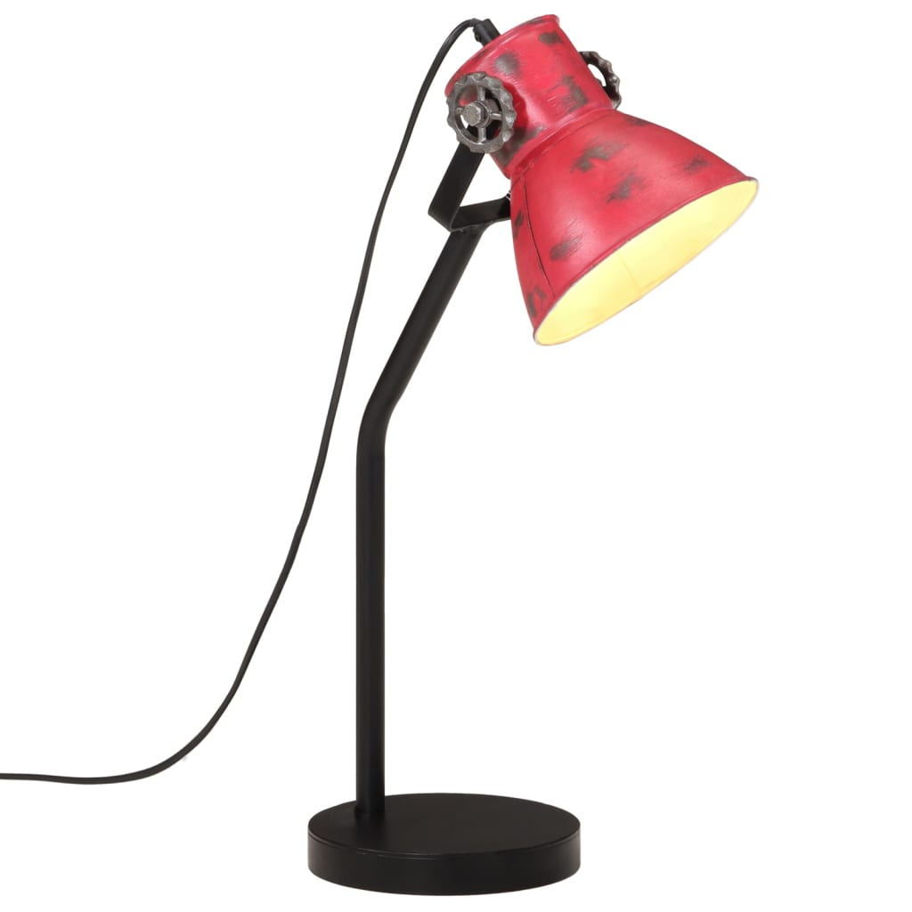 Vidaxl Desk Lamp 25 W E27 17x17x60 cm väderbitna rött