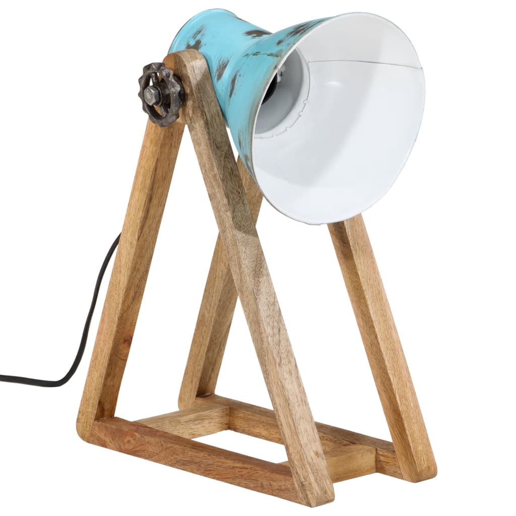 Vidaxl bureaulamp 25 w e27 30x17x40 cm verweerd blauw