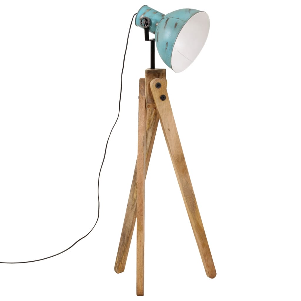 Vidaxl vloerlamp 25 w e27 45x45x120 cm verweerd blauw