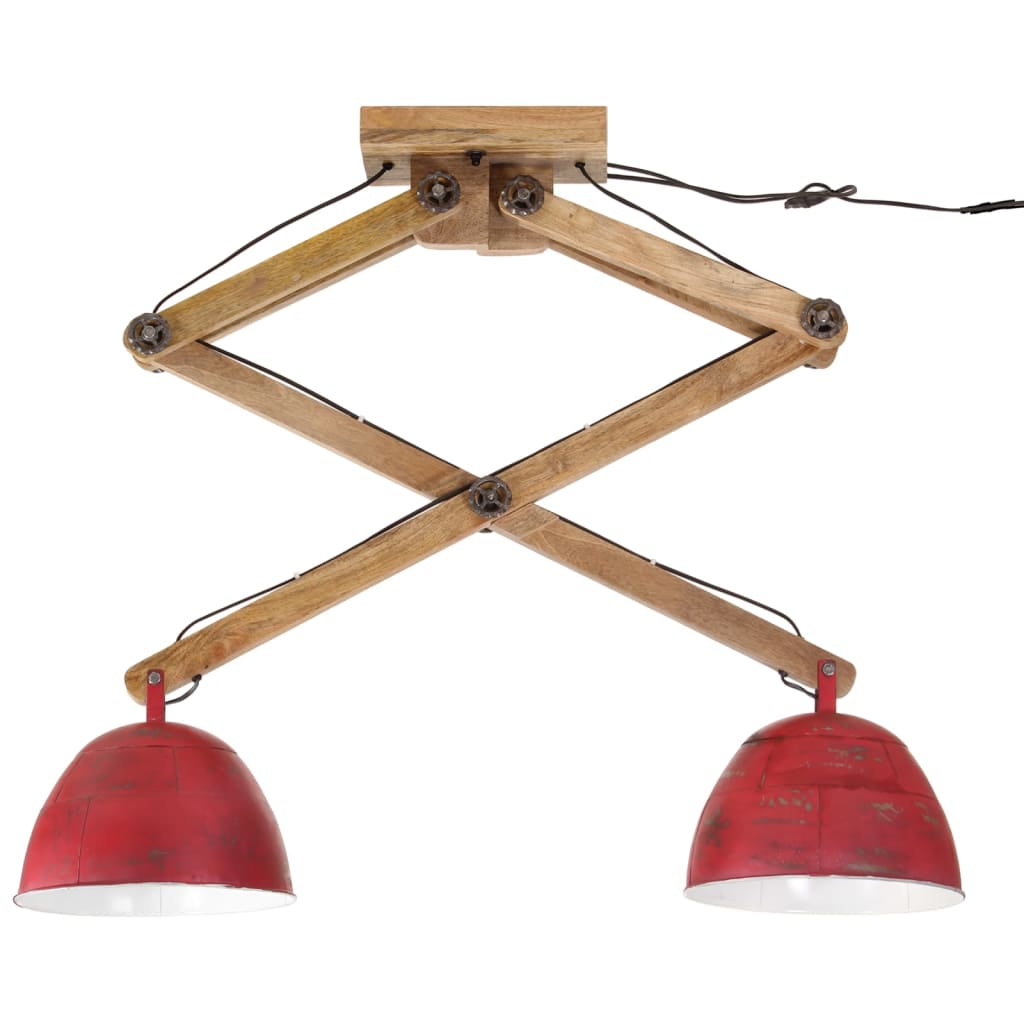 Vidaxl plafondlamp 25 w e27 29x18x85 cm verweerd rood