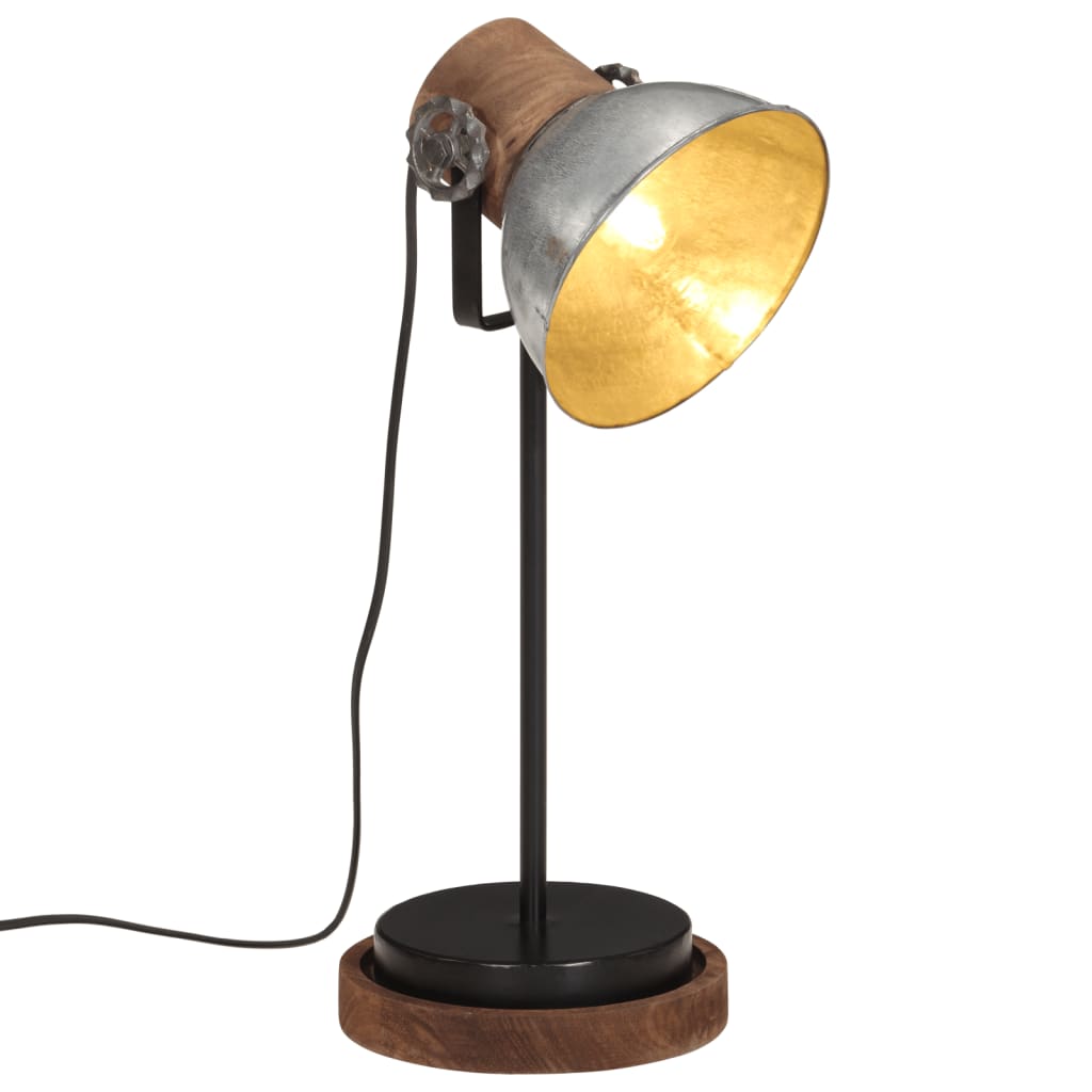 Vidaxl Desk Lampe 25 W E27 17x17x50 cm Vintage Silberfarbe