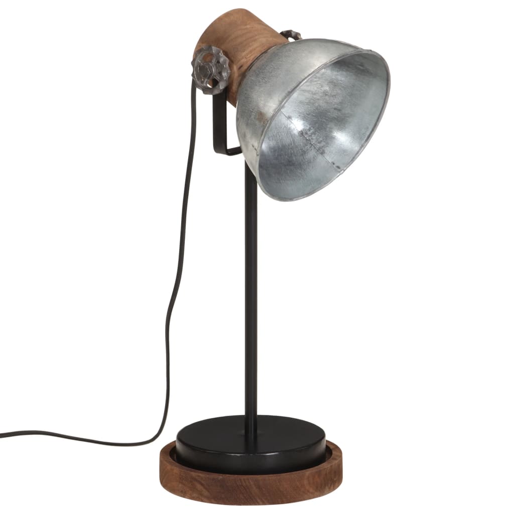 Vidaxl Desk Lampe 25 W E27 17x17x50 cm Vintage Silberfarbe