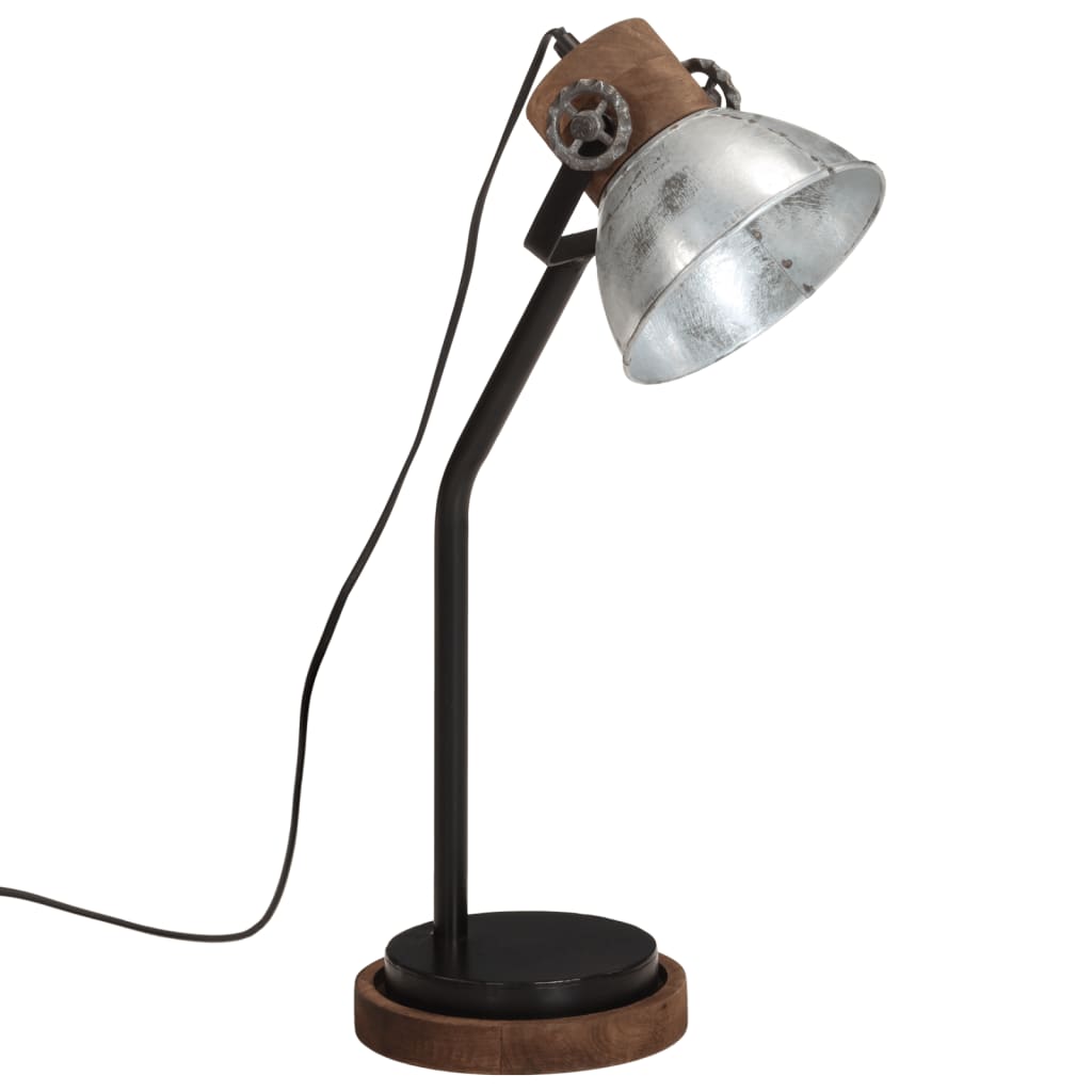 Vidaxl Desk Lampe 25 W E27 18x18x60 cm Vintage Silberfarbe