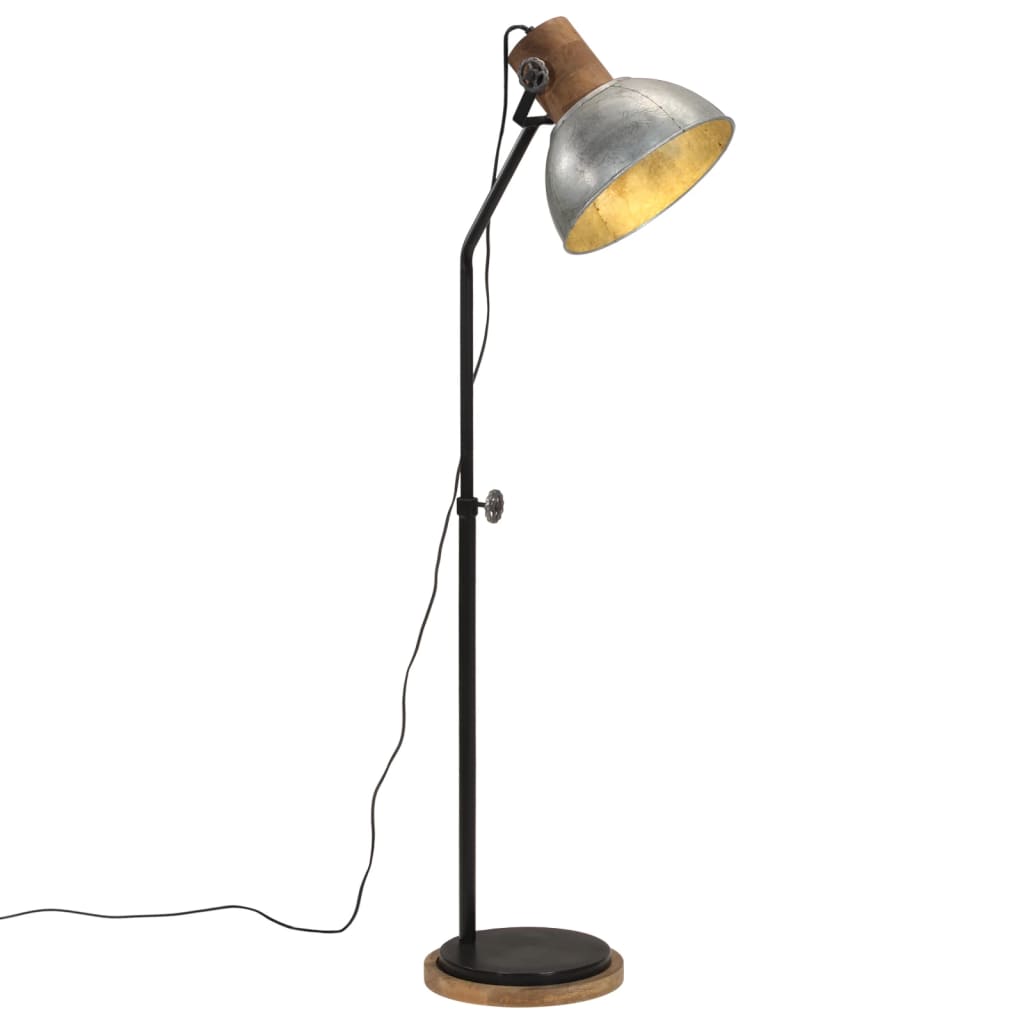 VIDAXL SHOCS LAMP 25 W E27 30x30x100-150 cm Vintage Silberfarbe