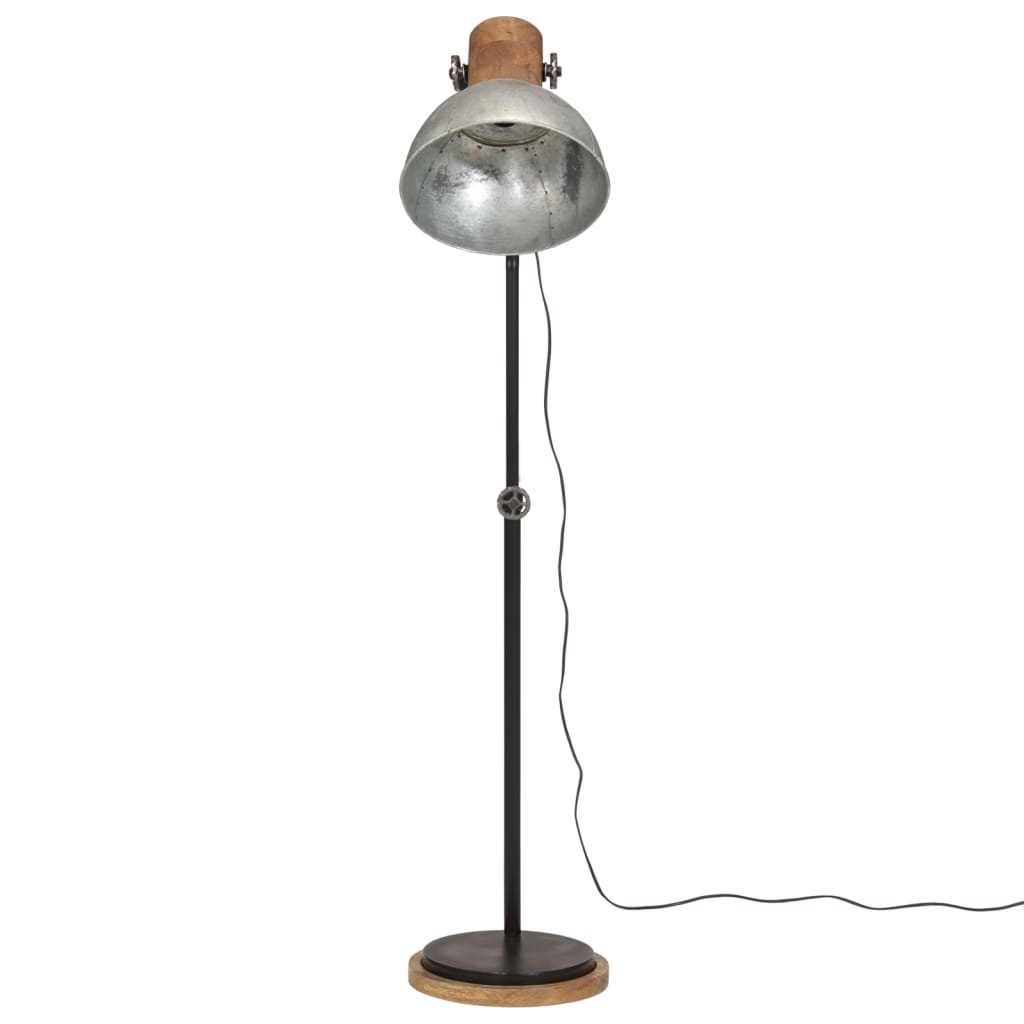 Vidaxl Buedemlamp 25 w e27 30x30x100-150 cm Vintage Sëlwer faarweg