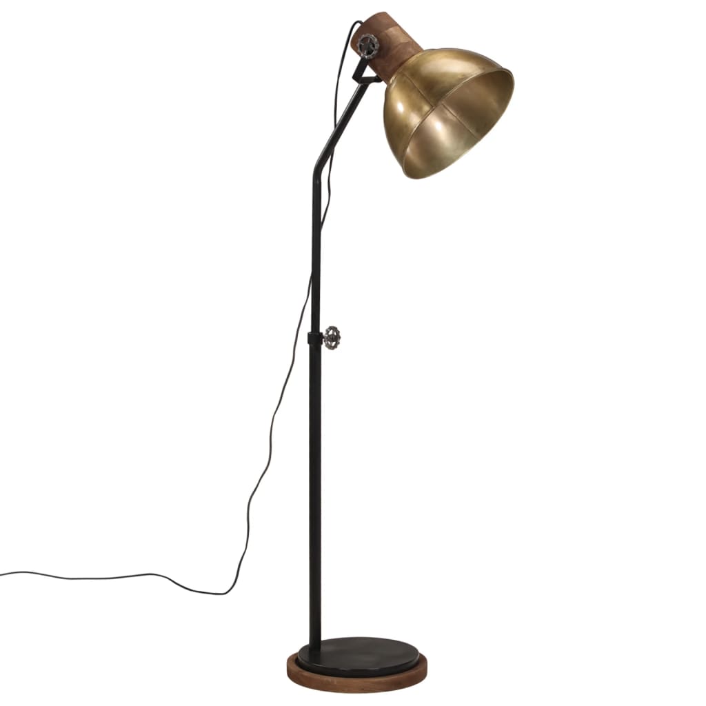 Vidaxl Floor Lamp 25 W E27 30x30x100-150 cm Antik messing Farvet