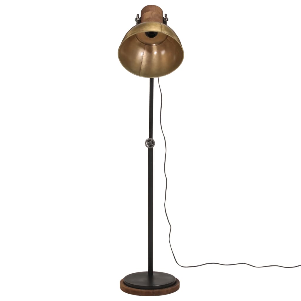 Vidaxl Floor Lamp 25 W E27 30x30x100-150 cm Antik messing Farvet