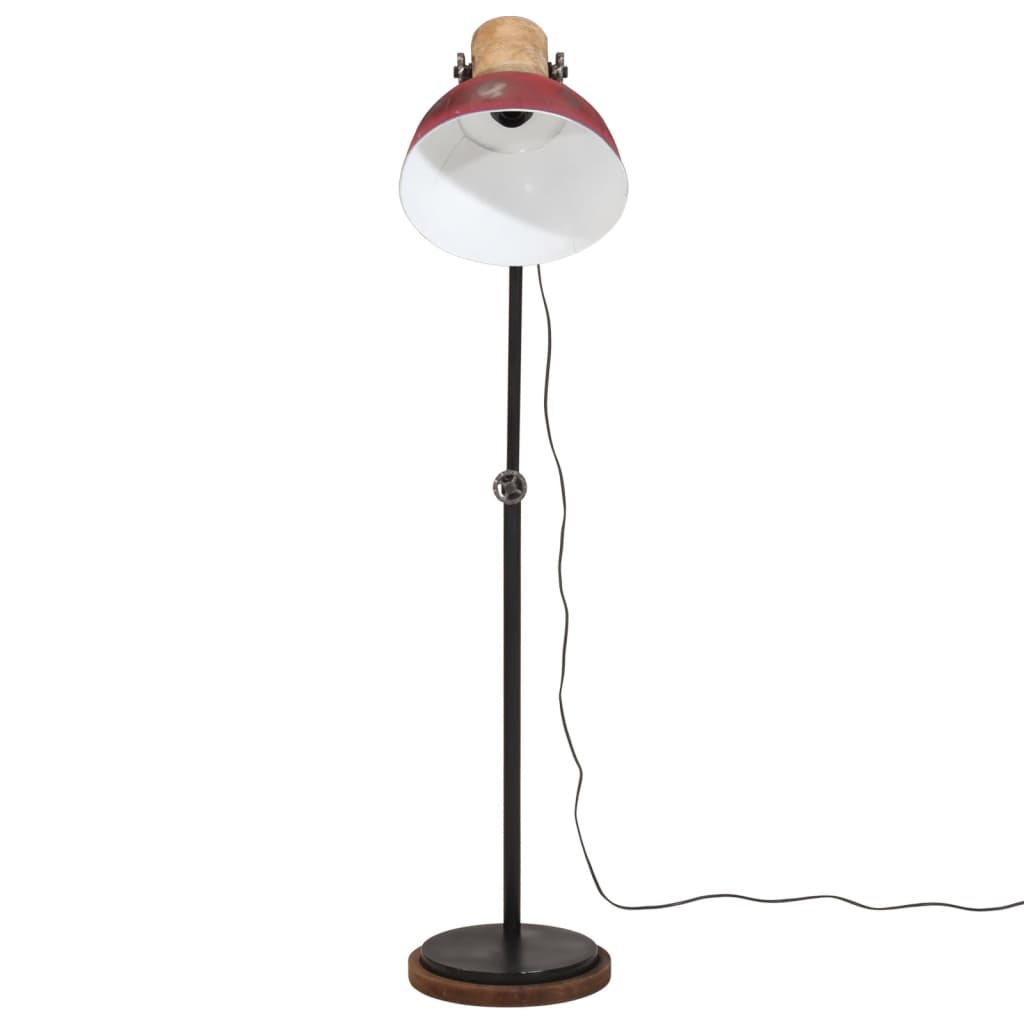 Vidaxl Floor Lamp 25 W E27 30x30x100-150 cm forvitret rød