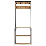 VidaXL Garderobenständer mit Schuhablage 68x30x182 cm massives rohes Mangoholz