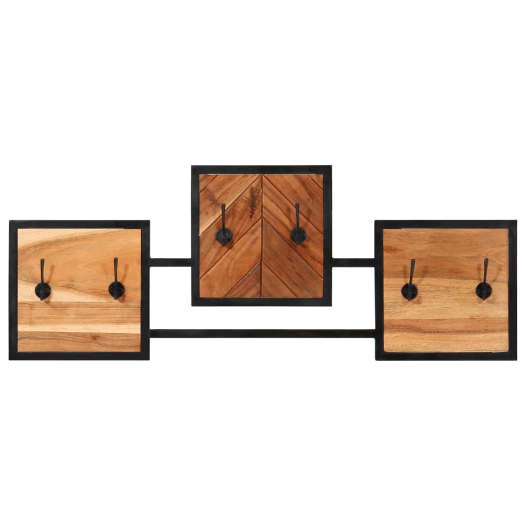 Vidaxx Wandgarderobe 90x1x35 cm aus massivem Akazienholz und Eisen