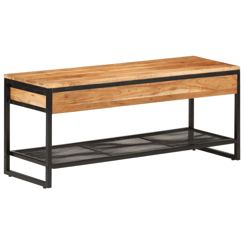 VidaXL shoe bench 110x35x45 cm solid acacia wood and iron