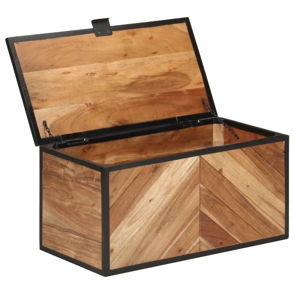 Vidaxl Storage Box 60x30x30 cm solidne drewno i żelazo Acacia